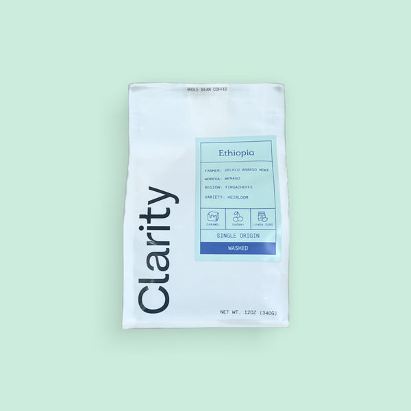 Clarity Coffee, 12oz Whole Bean—Ethiopia Zelelu Ararso Moke