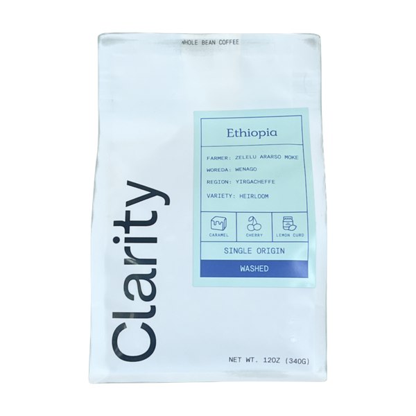 Clarity Coffee, 12oz Whole Bean—Ethiopia Zelelu Ararso Moke