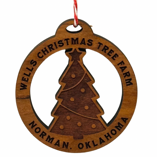 Wells Wooden Ornament 2.75” Wells Christmas Tree Farm