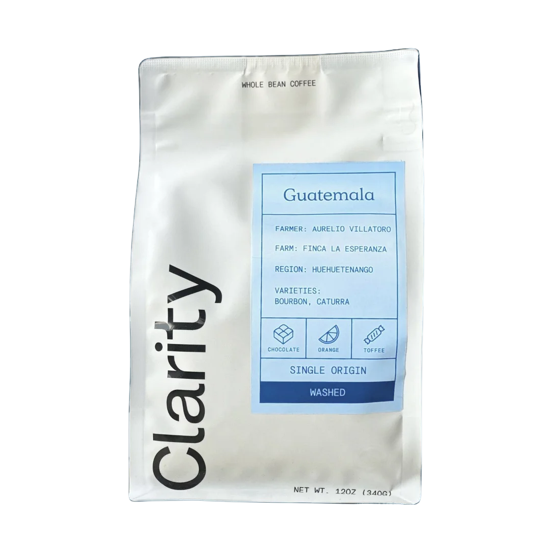 Clarity Coffee, 12oz Whole Bean—Guatemala Aurelio Villatoro