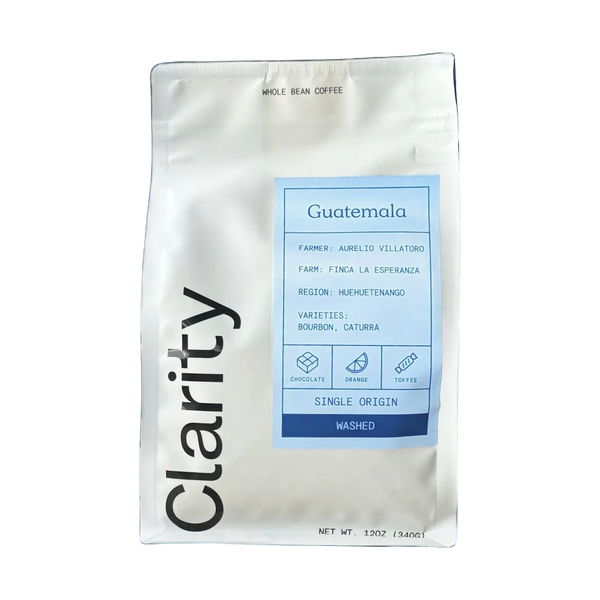 Clarity Coffee, 12oz Whole Bean—Guatemala Aurelio Villatoro