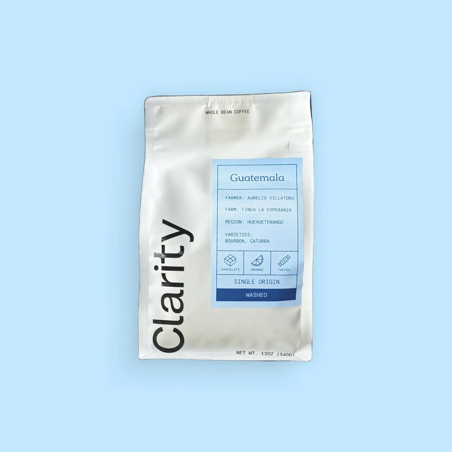 Clarity Coffee, 12oz Whole Bean—Guatemala Aurelio Villatoro