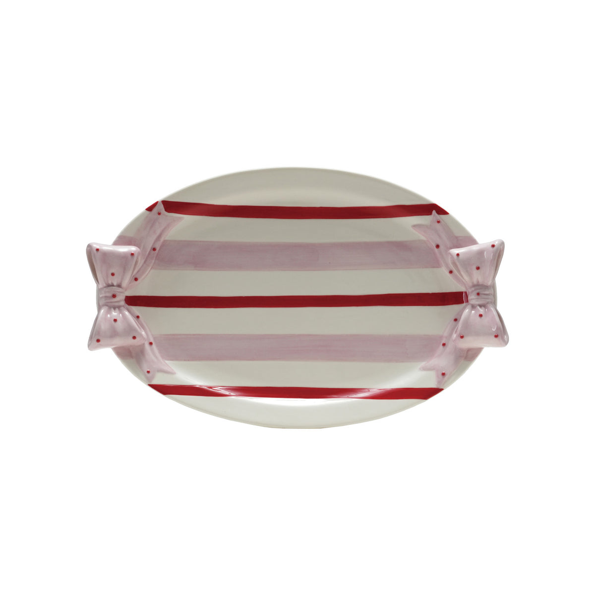 Hand-Painted Stoneware Dish w/ Bow