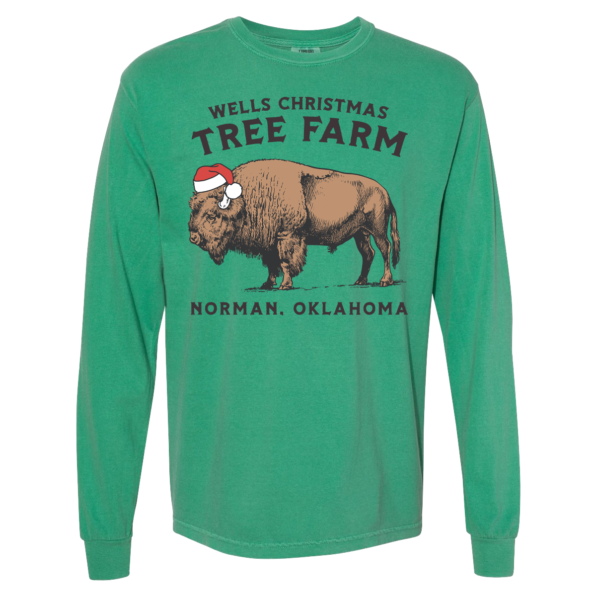 Bison Comfort Colors Long Sleeve – Wells Christmas Tree Farm