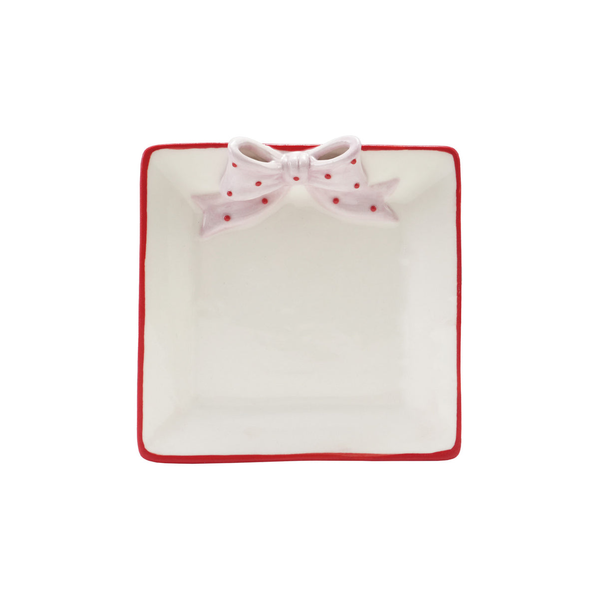 Hand-Painted Stoneware Striped Dish